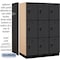 Salsbury Industries 3 Tier Designer Locker, 54"Wx76"Hx24"D, 9 Door, Black 18-23364BLK - alternate 7